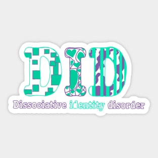 Dissociative identity disorder did awareness teal and purple Sticker